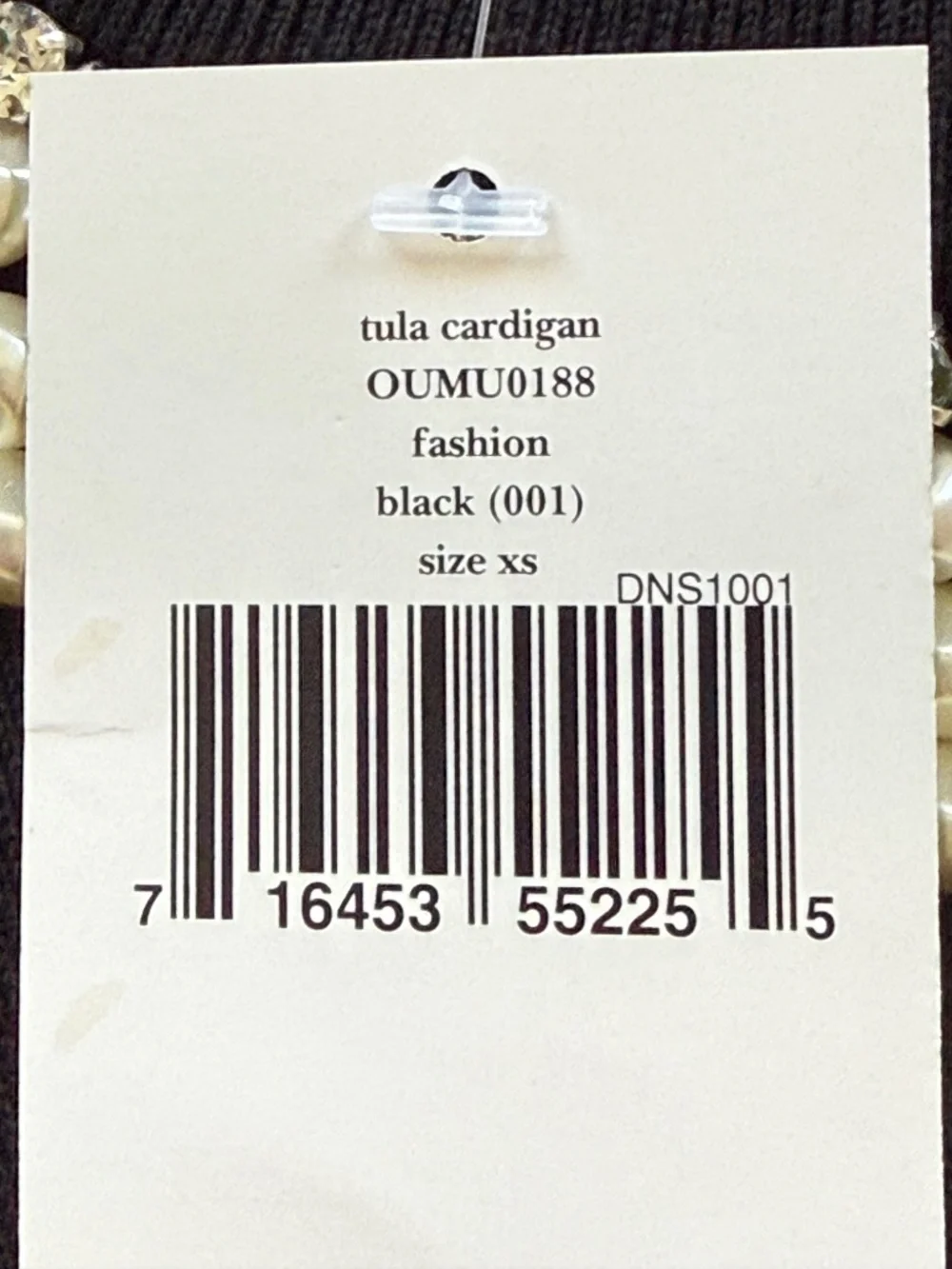 Kate Spade Tula Black Cardigan with Collar Embellishments